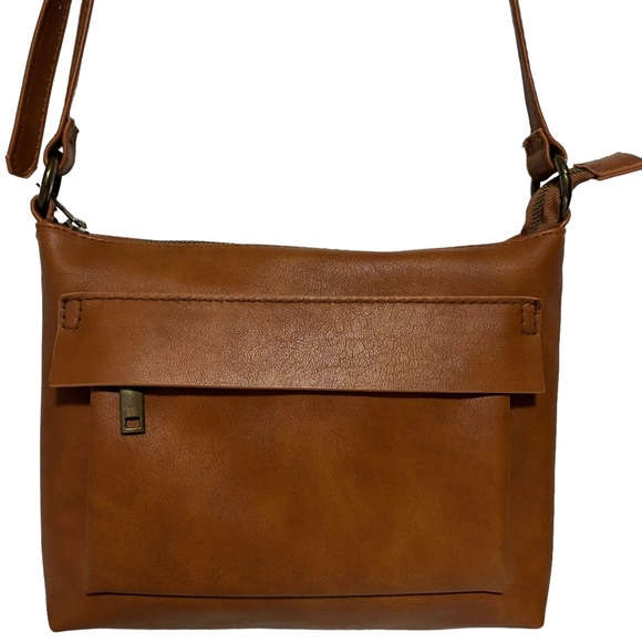 Universal Thread Goods Co PERFECT SZ Shoulder CB Sling Bag Cognac Vegan … - Picture 1 of 10